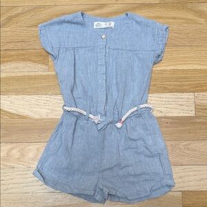 Zara Kids Denim Blue Romper with Rope Detail